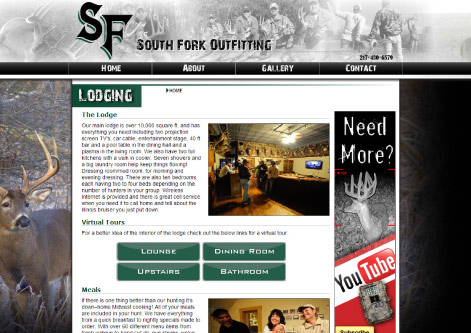 South Fork Outfitting Lodging Page